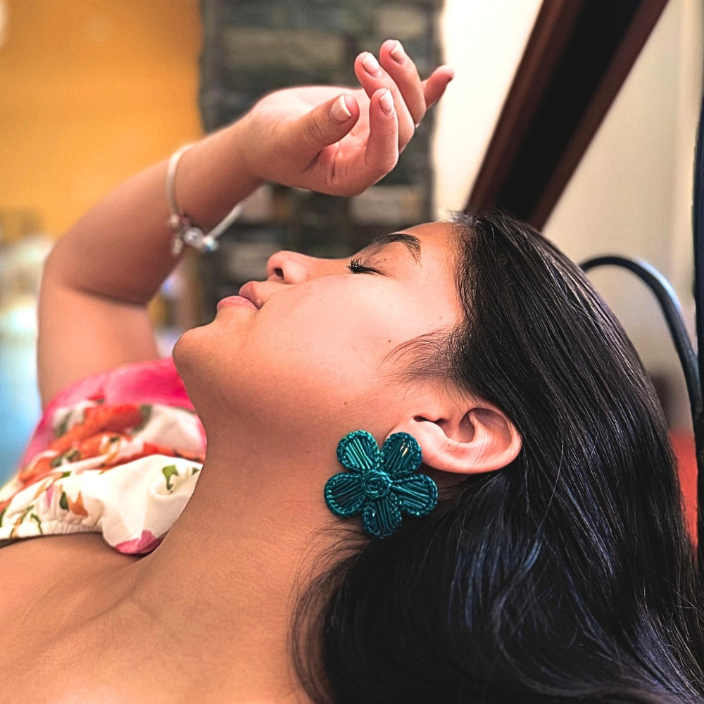 Aretes Flor de Toquilla